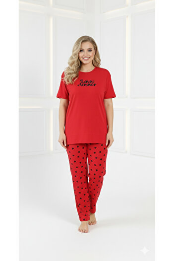 FAMES PİJAMA Plus Size Women's Comfortable Pajama Set