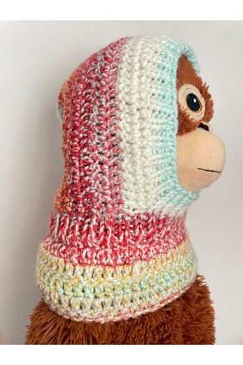 The Cloudish Shop Baby Kids Hand Knitted Knitted Neck Collar Beanie Balaklava Blue Red White Mixed