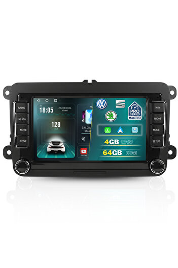 MaxTech Navigatie Volkswagen/Skoda/Seat Android 13, 4GB Ram 64GB Memorie, Carplay & Android auto, Ecran 7”