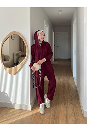 Mihran Butik Lena Modal Fabric Snap Detail Women's Hijab Two-Piece Set