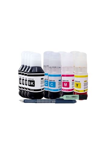 alphachem Canon GI41 Compatible Ink Set (4x140ml Black, 2x70ml Cyan, 2x70ml Magenta, 2x70ml Yellow) + St
