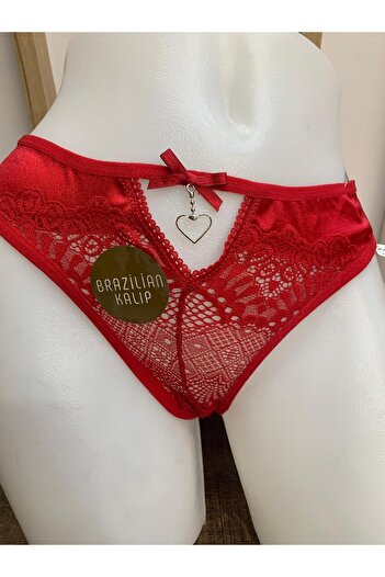 BELLİZZİ Women's Front Lace Detailed Back Tulle 2-Piece Slip Bikini Panties 1907