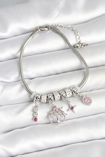 BESKAR Brass Silver Color Tree of Life Charm Women Bracelet