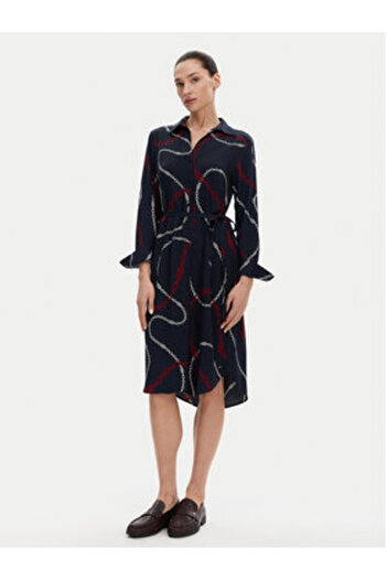 Tommy Hilfiger Γυναικείο φόρεμα-πουκάμισο WW0WW44665 Μπλε