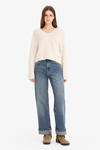 DeFacto Regular Fit V-Neck Sweater (25 Wn)