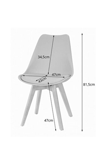 Leobert Kitchen/living room chair, Artool, Mark, PP, wood, white, 49x43x82 cm