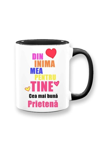 OEM Personalized mug for Friend with message: 'From my heart to you, the best friend', multicolor design