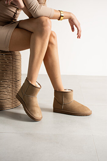 Lorenn Mini Mink Suede Fur Lined Flat Sole Women's Boots