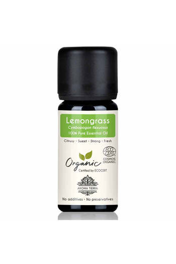 Aroma Tierra Organic Lemongrass Essential Oil, 10 ML, 100% Organic, Hair Care