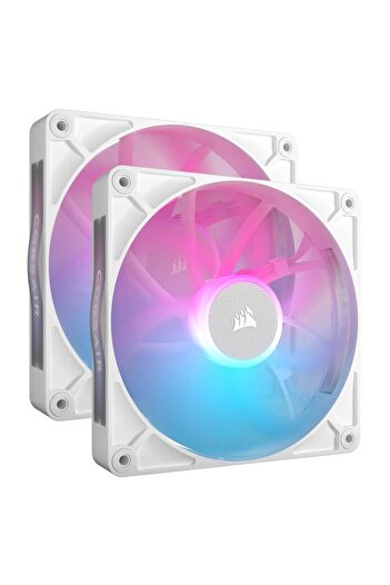 Corsair Set 2 Ventilatoare Corsair iCUE LINK RX140 RGB, iluminare RGB, 140mm, 1700 rpm, PWM (Alb)