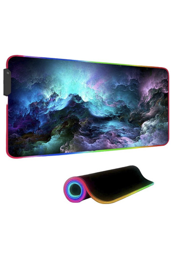 TnsAround LED Gaming Mousepad, 7 Changeable Colors, USB Connection, Anti-Slip, 80x30 cm