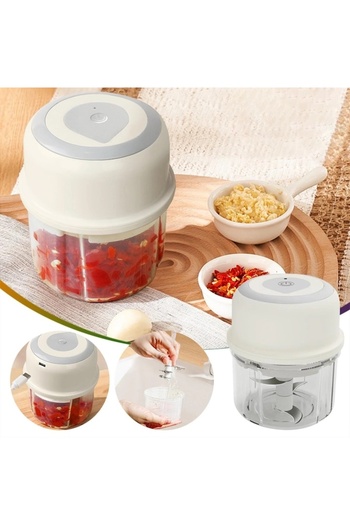 FOXMAG24 Mini Cordless Electric Chopper, 30W, 3 Blades, for Garlic/Spices/Nuts/Chili, White