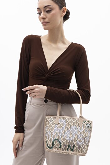 LuviShoes Byn2377 Beige Women's Shoulder Bag