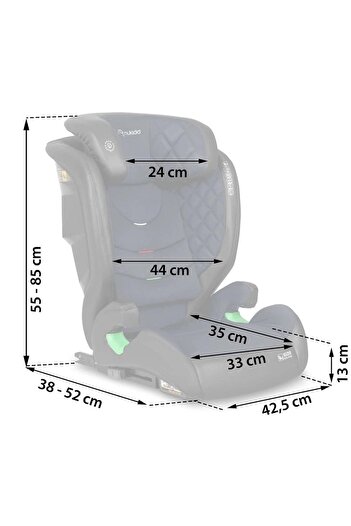 NUKIDO Scaun auto, tapiterie detasabila, lavabila, sistem ISOFIX, 12 niveluri de reglare a tetierei, 2 g...