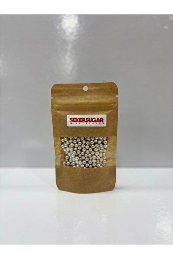 ŞEKER & SUGAR - GÜMÜŞ Boncuk Şeker Pasta Süsü / 2 no / (40gr)