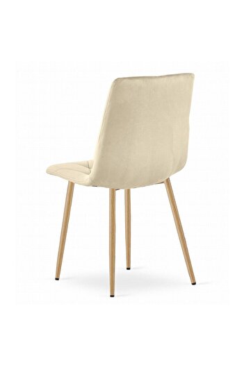 Leobert Kitchen/living room chair, Artool, Libra, velvet, metal, light beige, 45x54x86.5 cm
