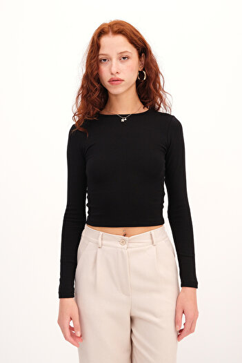 Addax Long Sleeve Basic Blouse B1845