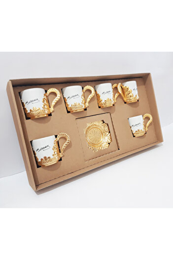 renkli çiçekler Porcelain Cup Set Copper-Plated Porcelain Pouring Coffee Cup with Coaster Plate |   Coffee Cups