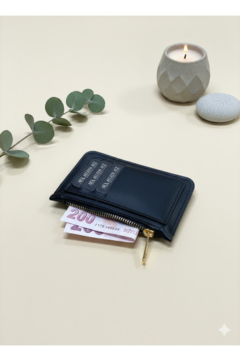 Ayleen Ayz Faux Leather 6 Card Holder and Zippered Coin Compartment Card Holder Wallet