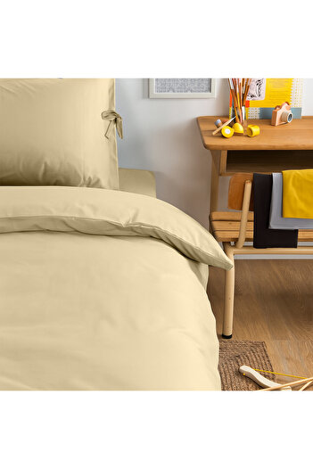 Ekohane Basic Single Duvet Cover Set 100X200+30 cm with Elastic Fitted Sheet