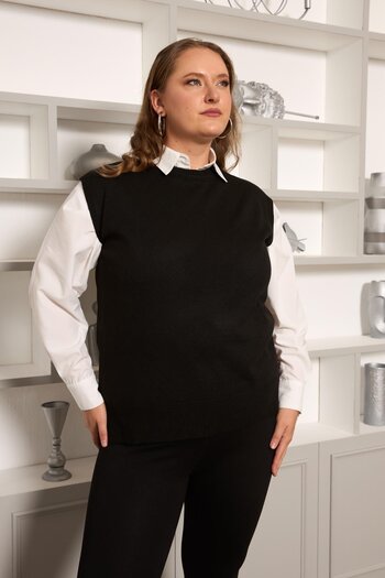 RMG Plus Size Knitwear Sweater Black
