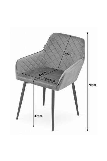 Leobert Armchair style kitchen/living room chair, Artool, Nola, velvet, metal, beige and black, 58x57x79 cm