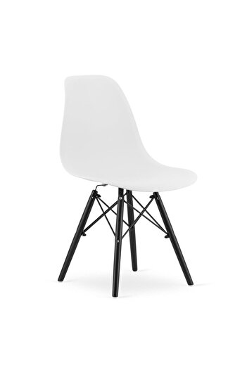 Leobert Scandinavian style chair, Artool, Osaka, PP, wood, white and black, 46x54x81 cm