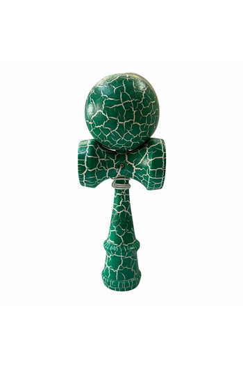 Micostore Professional Kendama, 18 cm, Wooden Ball, Artistic Crack Finish, Green