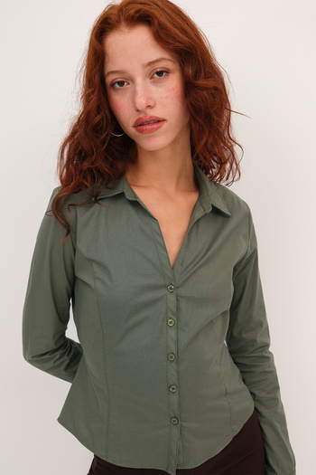 Addax Lace-Up Detailed Shirt G17604