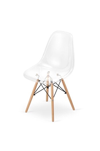 Leobert Scandinavian style chair, Artool, Osaka, polycarbonate, wood, transparent, 46x52x82 cm