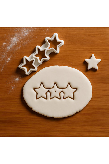 CESTOPİENO 3 Conjoined Star Dough Shaper Set/Cookies, Ceramic, Polymer Clay, Play Dough