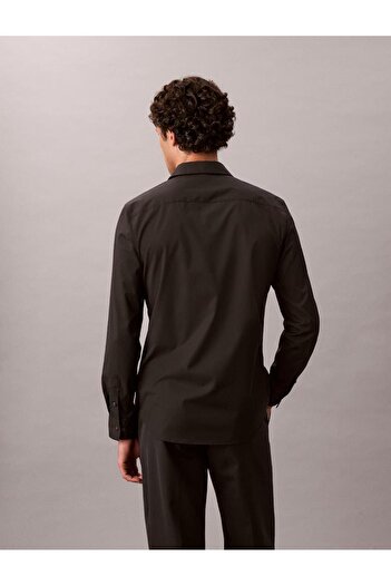 Calvin Klein LS SOLID SUPIMA STRETCH SLIM SHI