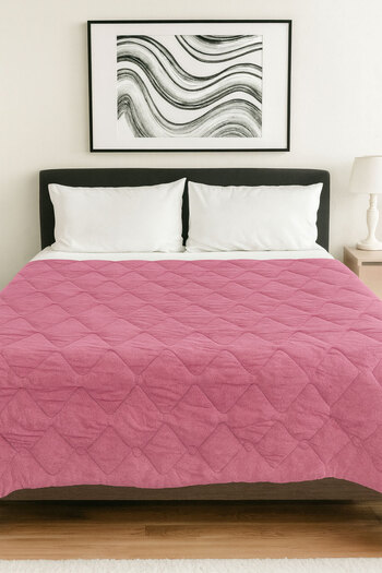 SİHİRLİ AYAKLAR Double Sided Pink Plush Quilt 195X215 cm