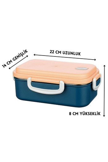 ELDİPA Aura 500 ml Single Compartment Steel Lunch Box – Leak-Proof Lid, Gift with Fork and Spoon