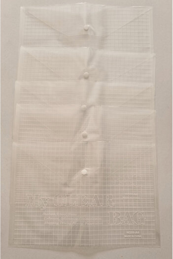 Modellino 5-Piece Thick Pvc Snap File A4 33X23Cm Transparent Snap Envelope File - White Color