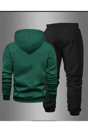 ORVIO Group Men's Minimal Printed Gray Men's Sweat Set