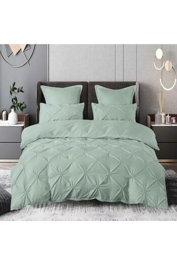 RALEX PUCIOASA Double Bed Sheet Set with Pleats, Fine Weave, 6 Pieces, 220x240 cm, Ralex Pucioasa, Green