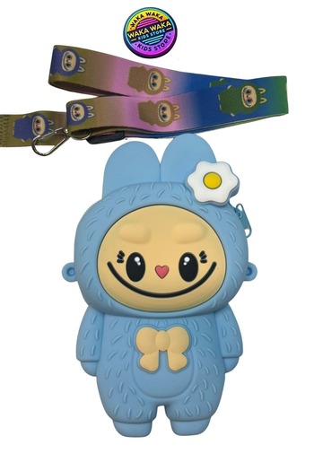 ww waka waka kids store Children's Silicone Crossbody Bag |   Cute Character Shoulder Bag + Strap |   With Color Options