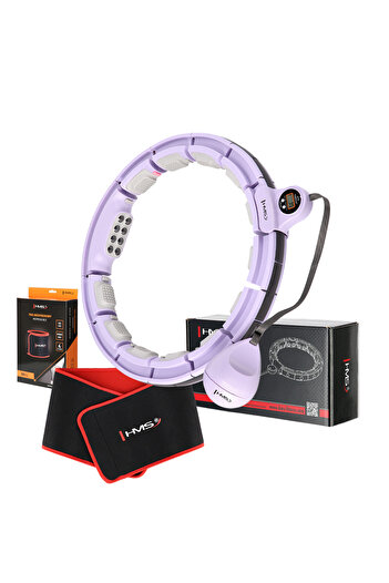 Other SET HULA HOOP MAGNETIC VIOLET HHM13 WITH WEIGHT + COUNTER HMS + WAIST SUPPORT BR163 BLACK