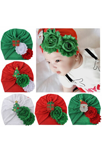 Superbaby Turban hat with poppies and Christmas characters