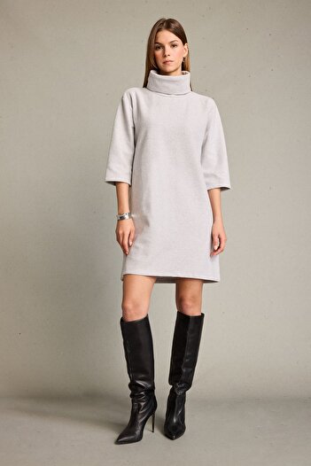 DeFacto Turtleneck Half Sleeve Mini Dress G3793Ax25Wn