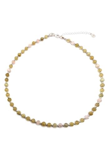 Lexy's Boutique Handmade necklace, adjustable, 925 silver, aquamarine semiprecious stones, max 44 cm