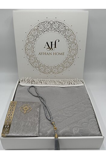 AYHANHOME 3 Piece Special Boxed Woven Twisted Fringed Prayer Rug Set