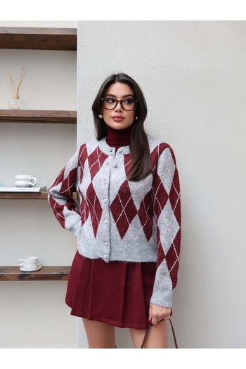 ESRAHELVACI Baklava Pattern Buttoned Cardigan