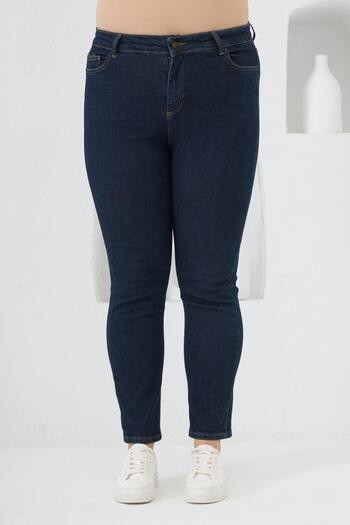 RMG Plus Size Trousers Dark Navy Blue