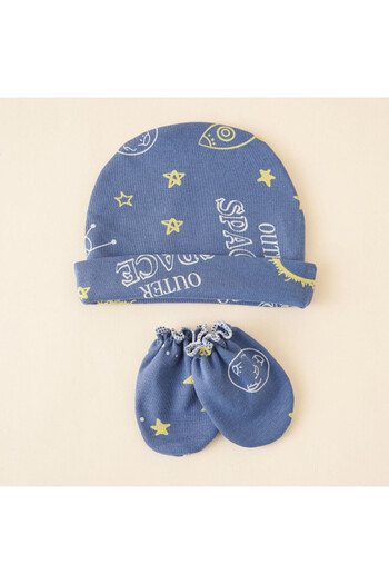 Superbaby Set cu manusi si caciulita - Space
