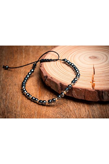 OEM Bracelet with faceted hematite and 14k gold beads