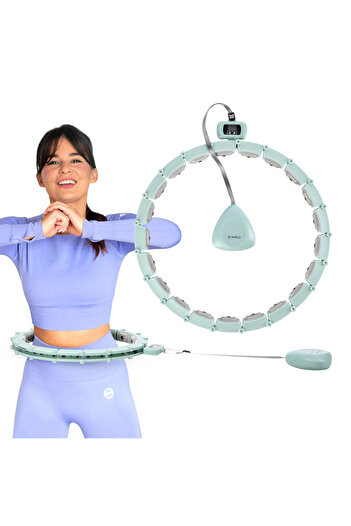 Other SET HULA HOOP MAGNETIC GREEN HHM14 WITH WEIGHT + COUNTER HMS + WAIST SUPPORT BR163 BLACK
