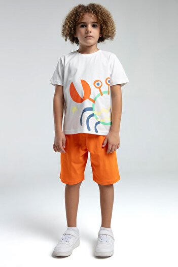 Rolypoly Roly Poly Crab Boys' Regular Fit Short Sleeve Pajama Set with Bermuda Shorts