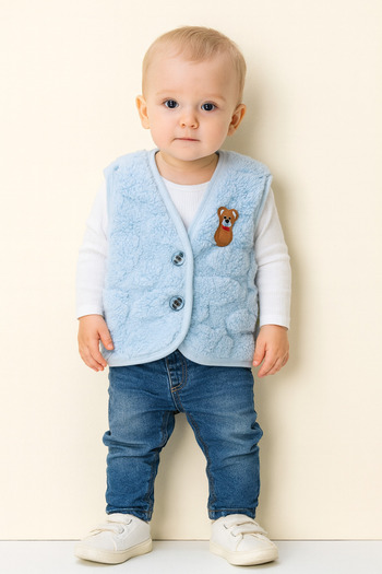 minitrends Welsoft Plush Fabric Soft Textured Girls Boys Baby Kids Vest